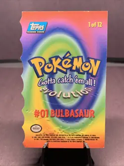Topps Pokemon Card Bulbasaur #1/ 12 Blue Logo Embossed Die Cut - Image 2