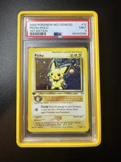 2000 POKEMON NEO GENESIS 1ST EDITION #12 PICHU-HOLO PSA 9 - Image 1