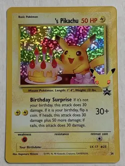 Pokemon Celebrations Birthday Pikachu #24 Holo Ultra Rare Classic Collection NM - Image 1