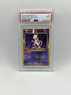 POKEMON 2016 XY Evolutions #51 Mewtwo Reverse Foil PSA 9 Mint 51/108 - Image 1