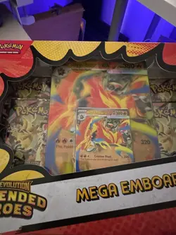 Pokemon Ascended Heroes Mega Emboar EX Box Sealed New - Image 1