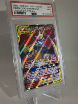 Pokemon Cosmic Eclipse Charizard And Braixen Full Art #212/236 PSA 9 MINT - Image 2