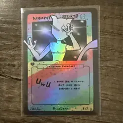Meowtoo (Mewtwo) 8/8 - 1st Edition Pokederp Second Print Fan Art - Pokemon - Image 1