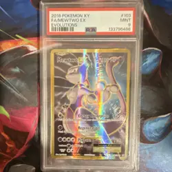 Mewtwo EX Ultra Rare Full Art Holo PSA 9 Evolutions 103/108 Pokemon TCG 2016 - Image 1