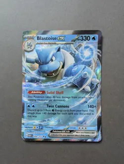 Blastoise ex 009/165 Pokemon TCG 151 Double Holo Rare English - Image 1