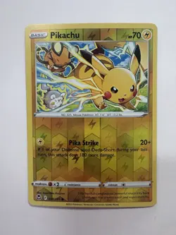 Pokemon Pikachu Basic 049/195 Silver Tempest Reverse Holo - Image 1
