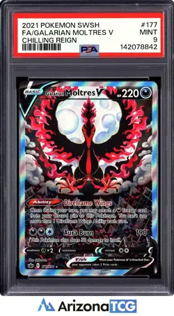 Pokemon 2021 Galarian Moltres V 177/198 Alt Art Chilling Reign PSA 9 - Image 1