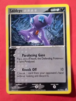 2006 Pokemon EX Holon Phantoms #31 Sableye, Rare, NF/H, cd1 - Image 1