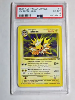 Pokemon TCG 2000 Italian Jungle Jolteon Holo Rare #4/64 PSA EX-MT 6 - Image 1