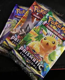 Pokemon Scarlet & Violet Prismatic Evolutions 3 Booster Packs English Pikachu - Image 1