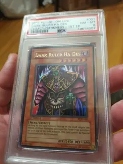 Yugioh Dark Ruler Ha Des LOD-001 1st Edition PSA 8 NM-MINT New Extremely Rare ! - Image 1