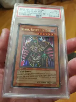 Yugioh Dark Ruler Ha Des LOD-001 1st Edition PSA 8 NM-MINT New Extremely Rare ! - Image 2