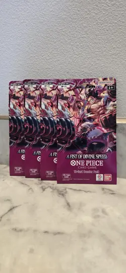 One Piece Sleeved Booster Pack A Fist Of Devine Speed Lot Of 4! - Image 1