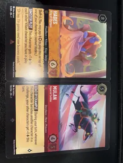 Disney Lorcana Hades and Mulan Foil Jumbo Cards - Gift Set Promos TCG - Image 1