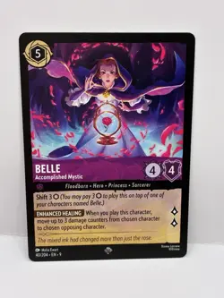 Disney Lorcana Fabled 40/204 Belle Accomplished Mystic Super Rare Mint - Image 1