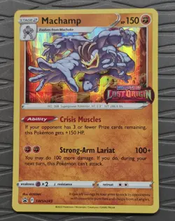Machamp SWSH243 Lost Origin Prerelease Black Star Promo Pokemon Card - Image 1