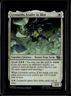 Leonardo, Leader in Blue - 16 - Foil - TMT - NM - MTG Magic the Gathering - Image 1