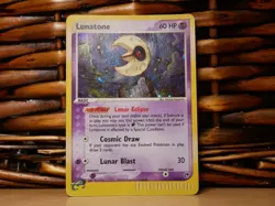 Pokemon LUNATONE 8/100 HOLO RARE | D Damaged | EX Sandstorm | 2003 - Image 2