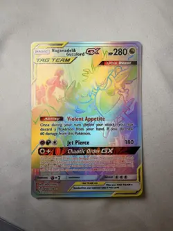 Naganadel & Guzzlord GX SECRET HYPER RARE 260/236 Pokemon SM Cosmic Eclipse NM - Image 1