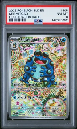 2025 Pokemon Black Bolt Seismitoad #105 Shinji Kanda Illustration Rare PSA 8 - Image 1