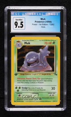 Muk Holo 1st Ed. Pokemon Fossil CGC 9.5 Gem Mint 1999 - Image 1