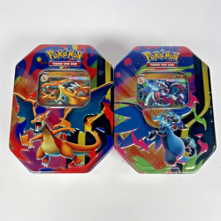 Pokemon TCG Mega Evolution Charizard ex X + Y Tins - Factory Sealed (Set of 2) - Image 1