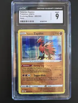 Galarian Zapdos Pokemon (2021) Evolving Skies - 082/203 Holo CGC 9 - Image 1
