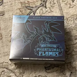 Pokemon TCG Factory Sealed Mega Evolution Phantasmal Flames Elite Trainer Box - Image 1