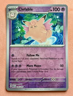 Clefable~ Reverse Holo~ Cute Pink Pokemon ~ Pretty in Pink & Pastel Gallery - Image 1