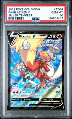 Pokemon TCG Blaziken V TG14/TG30 Silver Tempest Trainer Gallery PSA 10 - Image 1