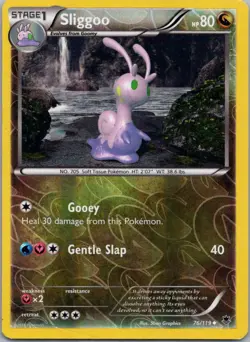 Pokemon TCG Sliggoo 76/119 Phantom Forces Rev Holo MP - Image 1