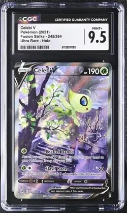 CGC 9.5 Celebi V 245/264 Pokemon Fusion Strike Alt Art Alternate Sword Shield - Image 1