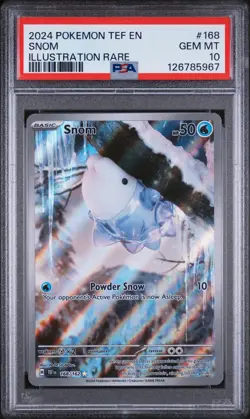 2024 POKEMON TEF EN-TEMPORAL FORCES ILLUSTRATION RARE #168 SNOM PSA 10 - Image 1