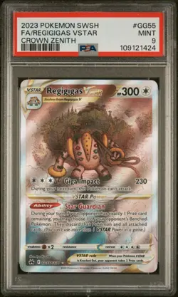 PSA 9 MINT Pokemon SWSH Crown Zenith – Regigigas VSTAR #GG55 [Full Art] - Image 1