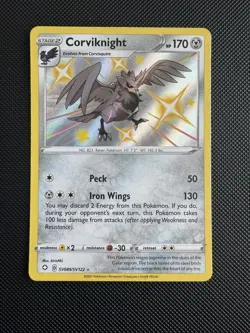 Corviknight SV089/SV122 Rare Shiny Shining Fates Shiny Vault Pokemon NM - Image 1