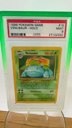 PSA MINT 9 1999 Pokemon Game Venusaur Holo Base set #4 💎RARE OLD PSA LABEL💎 - Image 1