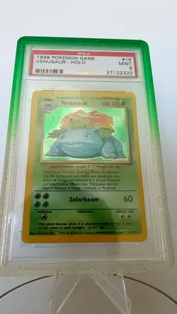PSA MINT 9 1999 Pokemon Game Venusaur Holo Base set #4 💎RARE OLD PSA LABEL💎 - Image 3