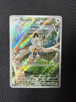 Pokemon Meowth Full Art Holo 106/094 PFLN Basic 70 HP Fury Swipes - Image 1