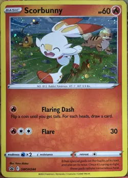 Scorbunny Cosmos Holo Black Star Promo - SWSH244 - Sword & Shield Pokemon 2022 - Image 1