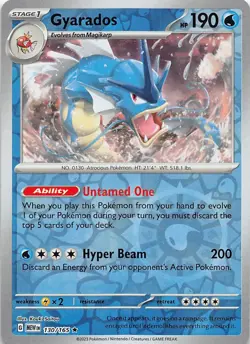 Gyarados 130/165 Rare 151 Pokemon Reverse Holo Near Mint - Image 1