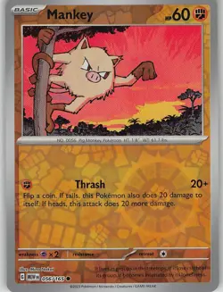 Mankey 056/165 Common 151 Pokemon Reverse Holo Near Mint - Image 1