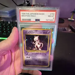 Pokemon Expansion Pack Mewtwo Holo Rare Basic Japanese PSA 8 #150 1996 - Image 1