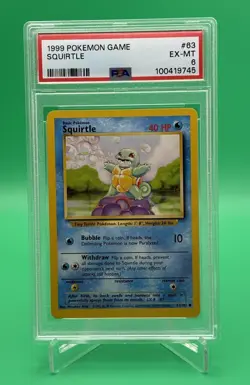 1999 Pokemon Base Set #63 Squirtle PSA 6 EXCELLENT - NEAR MINT - Image 1
