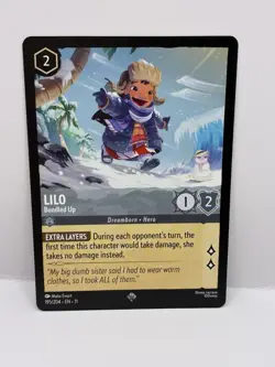 Disney Lorcana Winterspell 195/204 Lilo Bundled Up Super Rare Mint - Image 1