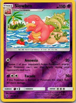 Pokemon Slowbro 49/145 SM Guardians Rising Reverse Holo 110 HP English Card - Image 1