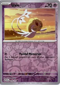 Uxie 078/191 Reverse Holo SV08: Surging Sparks Pokemon Card TCG - Image 1