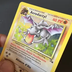Pokemon Card Aerodactyl Holo 1/62 Fossil ITA italiano Good GD vintage - Image 3