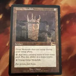 **Grim Monolith** ~Urza's Legacy~ MTG: Magic the Gathering, Heavy Play - Image 1