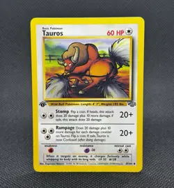 Pokemon TCG Tauros 1st Edition Jungle 47/64 WOTC Unlimited - Image 1