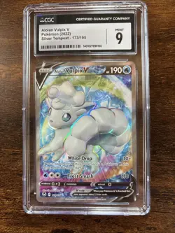 Pokemon TCG Alolan Vulpix v 173/195 Silver Tempest Full Art Holo CGC 9 - Image 1